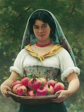  Blaas Canvas - von Madchen mit granatapfeln lady Eugene de Blaas